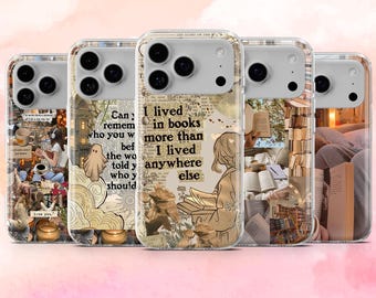 Book Girl Phone Case Literature Reading Bookish Cover for iPhone 17, 16, 15, 14, 13, 12 Samsung S25, S24, S23, A56, A16 Pixel 10Pro, 9A, 8A