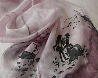 Romantic Times, Hand Painted Silk Scarf