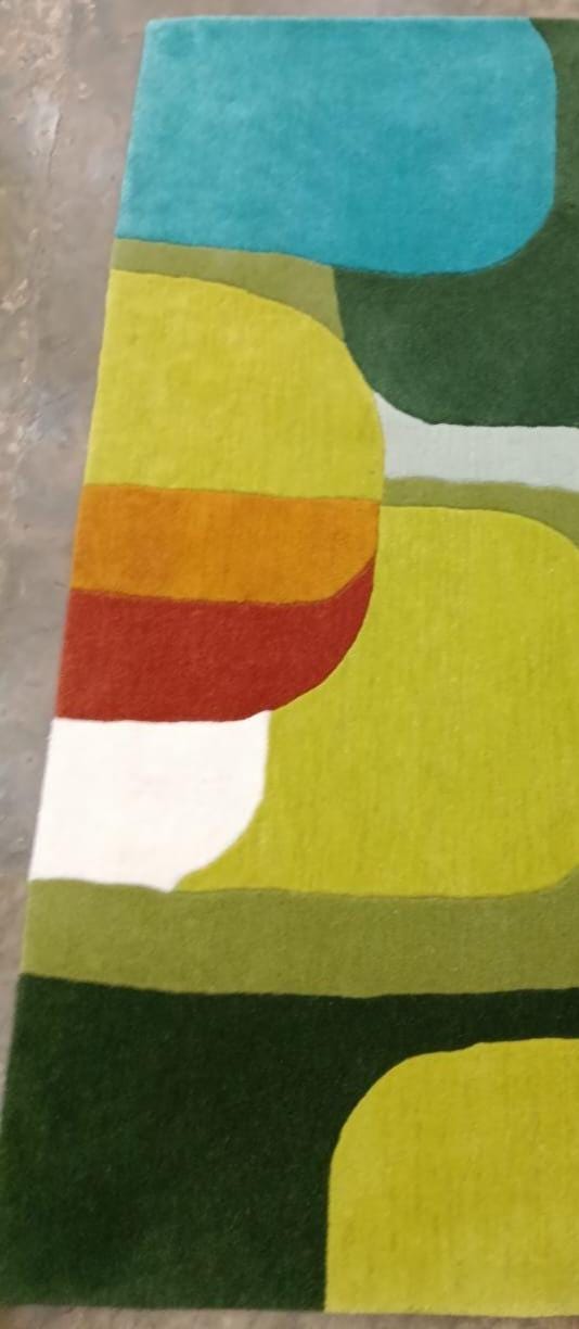 Modern Abstract Hand Tufted Area Rug | Colorful Geometric Wool Carpet ...