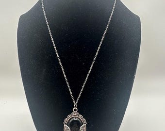 Black Bat Pendant Necklace