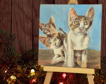 Custom Mini Pet Portrait - Hand-Painted Made to Order