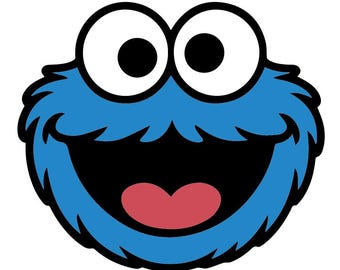 Monster Head SVG | Cute Blue Monster Face | Digital Download PNG