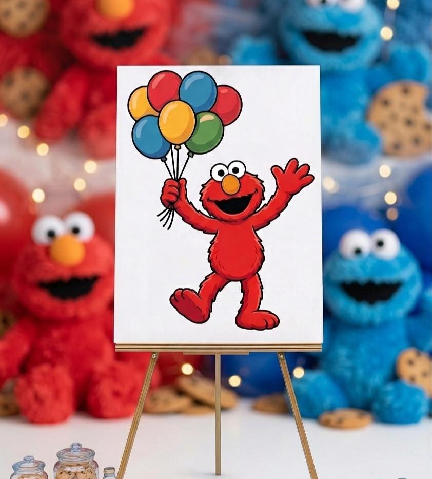 Java Poster Elmo Cute Red Monster Balloons PNG & PDF, Elmo Birthday Png, Kids Birthday ...
