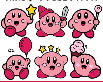 Kirby SVG Bundle | Cute Kirby SVG Files | Kirby Little Star SVG | Cricut & Silhouette Cut Files