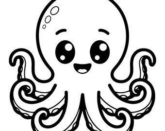 Kawaii Jellyfish Clipart – Sea Animal Silhouette, Nursery Art (SVG, PNG)