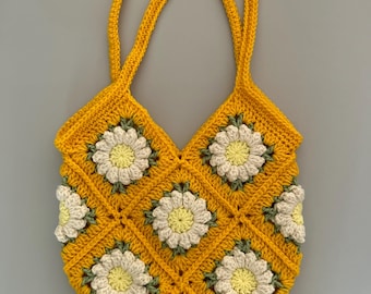 Crochet Granny Square Tote Bag