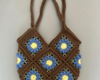 Crochet Granny Square Tote Bag