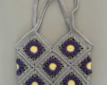Crochet Granny Square Tote Bag