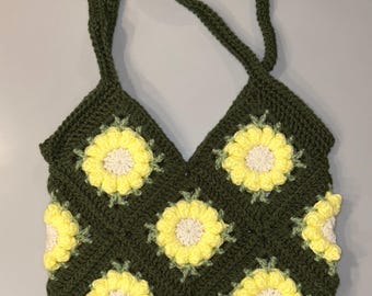 Crochet Granny Square Tote Bag