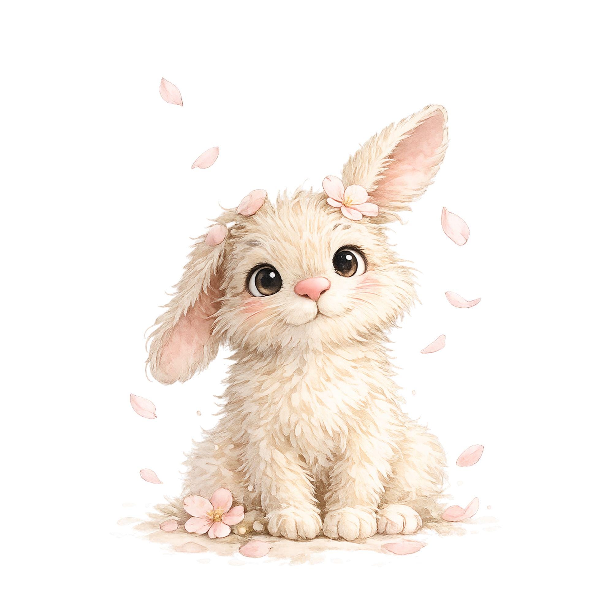 Watercolor Easter Bunny Clipart, Spring Nursery Art (13 PNG Digital ...