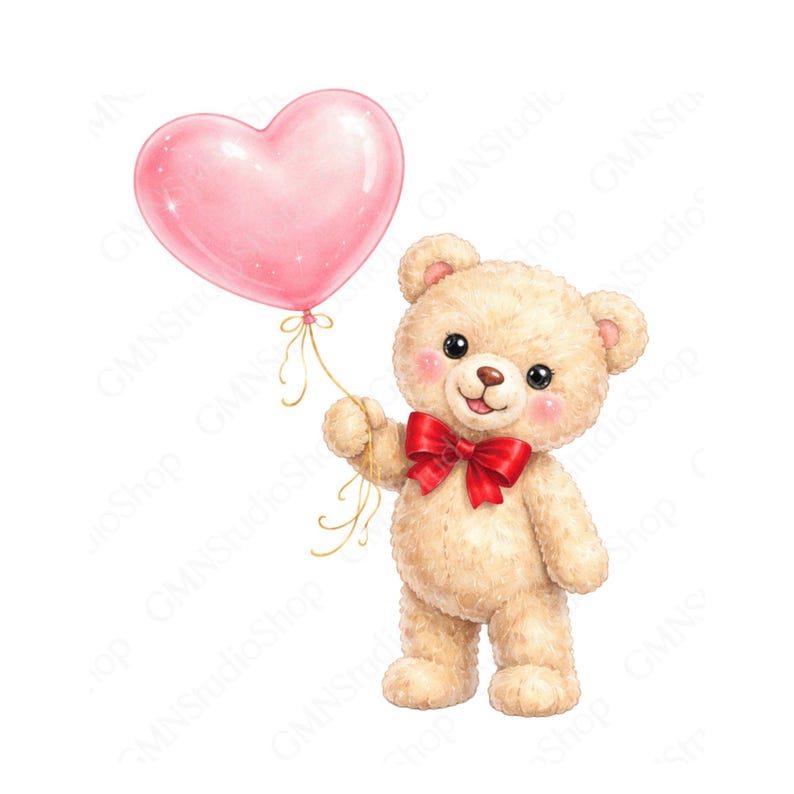 Birthday Teddy Bear Balloon Clipart PNG, Cute Bear With Balloons, Party ...