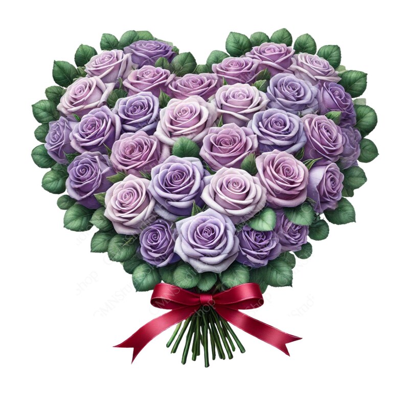 Rose Heart Bouquet Clipart PNG, Valentine Floral Heart, Romantic Rose ...