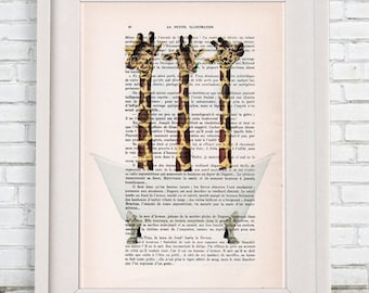 Giraffe Print, Giraffe decor, Christmas Gift, Holiday Gift, Giraffe Poster, Coco de Paris