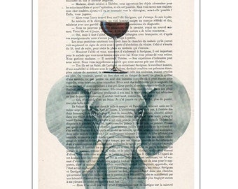 Elephant with wineglass,original elephant artwork from Coco de Paris