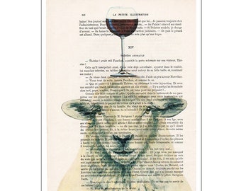 Sheep with wineglass,original sheep artwork from Coco de Paris