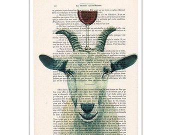 Goat with wineglass,original goat artwork from Coco de Paris