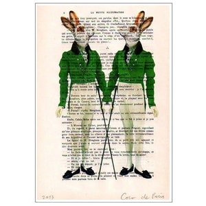 Dandy Rabbits, oscar wilde, Print Illustration Acrylic Painting Gay Painting Gay Picture gay Art homo illustration painting Gaypride image 1