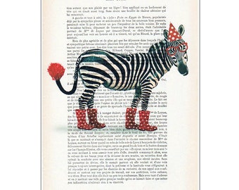 Party Zebra, deviant art, pop art, art attack, art deco, wall art,abstract art,artist,banksy art,modern art,free shipping,christmas gift