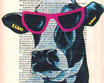 Cow Art Print Poster Digital Art Original Illustration Giclee Print wall Decor Animal Painting Wall art: Jetset