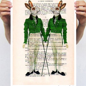 Dandy Rabbits, oscar wilde, Print Illustration Acrylic Painting Gay Painting Gay Picture gay Art homo illustration painting Gaypride image 2