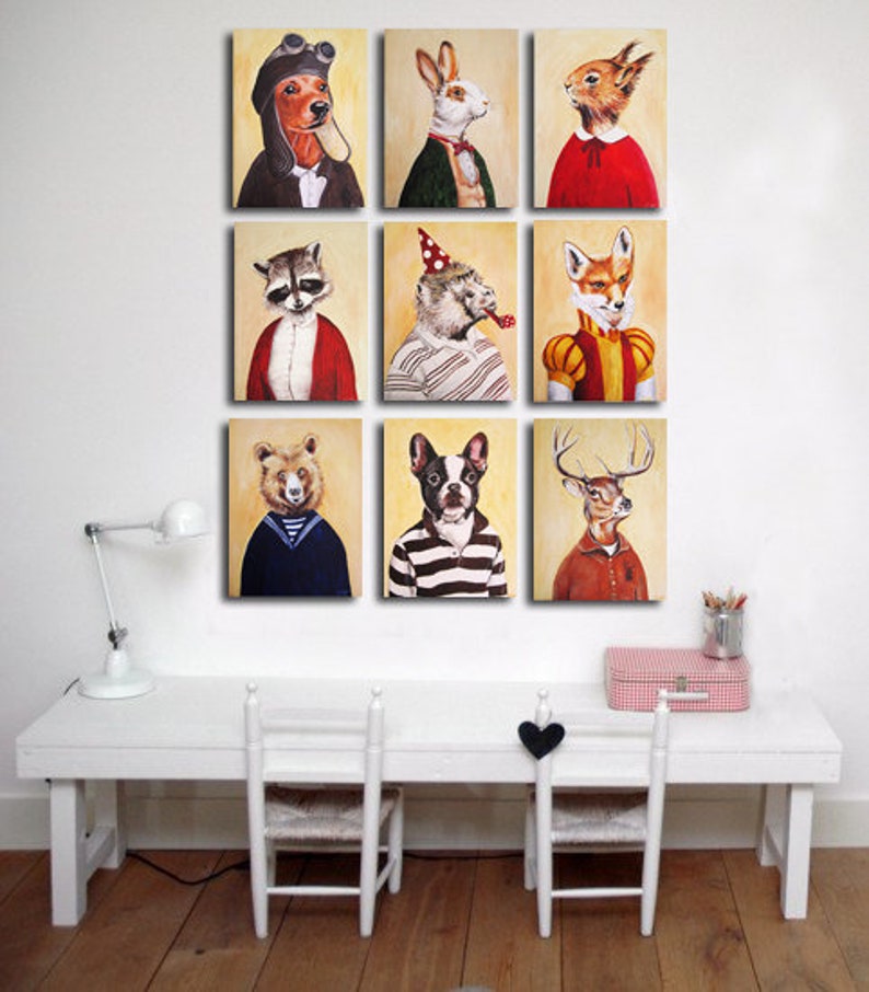 Carlin français avec baguette, Imprimée dart, peinture animaux, décoration animaux, cadeau dart, imprimée vintage, abordable image 8