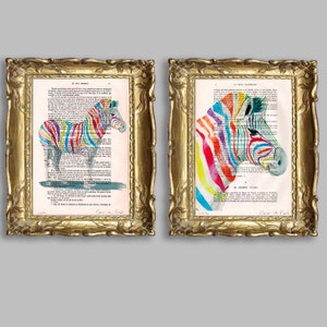 Zebra Print, Rainbow Zebra, Zebra Wall Art, Stripes, Nursery Artwork, Cute Christmas Gift, Merry Everything,Happy Always,Joy Peace and Love image 3