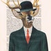 English Deer With Bowler Hat Print Phone Print Illustration Acrylic