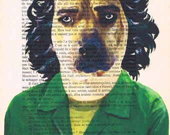 Chien Che Guevara : impression affiche illustration peinture acrylique portrait animal déco décoration murale art mural dessin Glicee numérique révolution