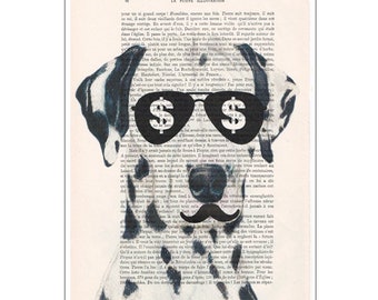 Dalmatian dollars,wallstreet dalmatian,dalmatian print,funny dog,human animal,animal design,affortable art,free shipping 4 prints,wallstreet