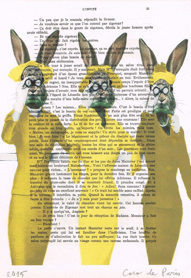 Retro Rabbit Print Vintage Style Rabbit Print Butterfly | Etsy