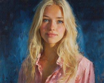 Retrato al óleo pintado a mano personalizado a partir de una foto por encargo, pintura original, lienzo, regalo de cumpleaños personalizado, idea de aniversario, regalos para un ser querido