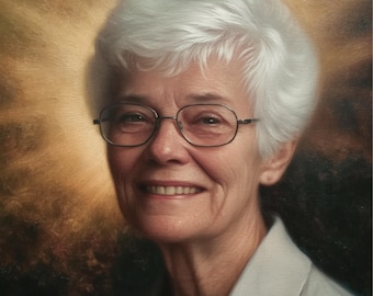 Custom Hand-painted Oil Portrait From Photo Commission Portrait Painting On Canvas Personalized Memorial Gift For Her Remembrance Artwork