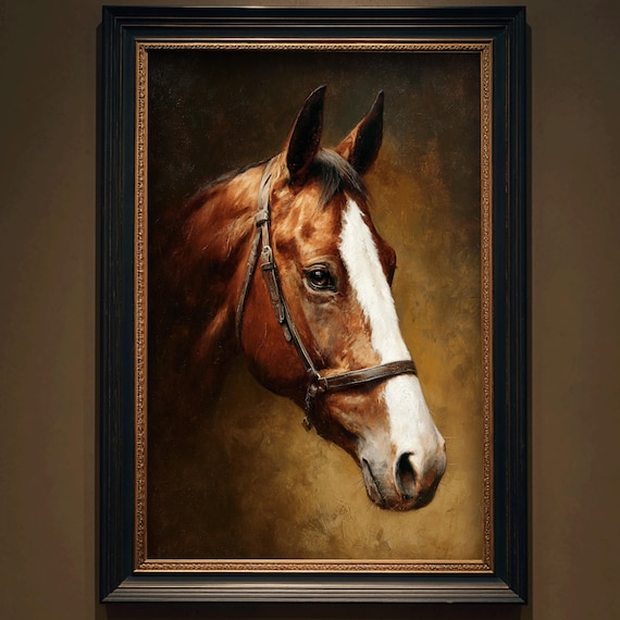 Custom Horse Oil Painting on Canvas from Photo Personalized Pet Portrait Commission Wall Art Portrait Equine Memorial Gift
