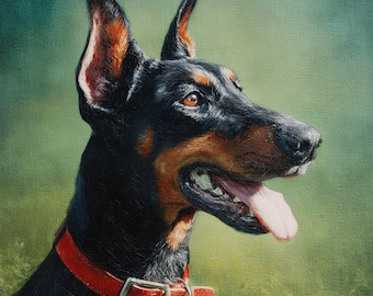Custom Hand-painted Pet Portrait Oil Painting from Photo Commission Loss Memorial Gift on Canvas Personalized  Dog Painting Birthday Present