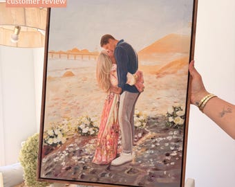Custom Hand-Painted Portrait Oil Painting from Photo Gift for Couple Wedding Engagement and Family Painting on Canvas Anniversary Gifts