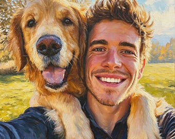 Retrato al óleo personalizado a partir de tu foto. Encargo de pintura al óleo familiar pintada a mano sobre lienzo. Regalo conmemorativo por la pérdida de una mascota. Arte de pared hecho a mano.