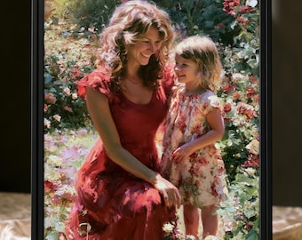 Retrato al óleo personalizado a partir de una foto, pinturas familiares personalizadas pintadas a mano sobre lienzo, arte mural para mujeres, regalos de cumpleaños conmemorativos