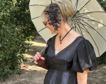 Vestido Regency de gasa negra