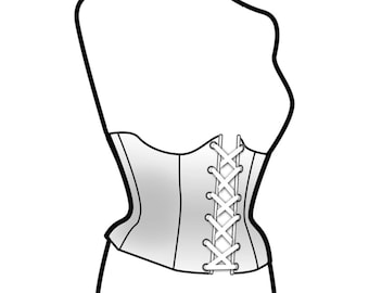 Corsé de reloj de arena bajo el busto