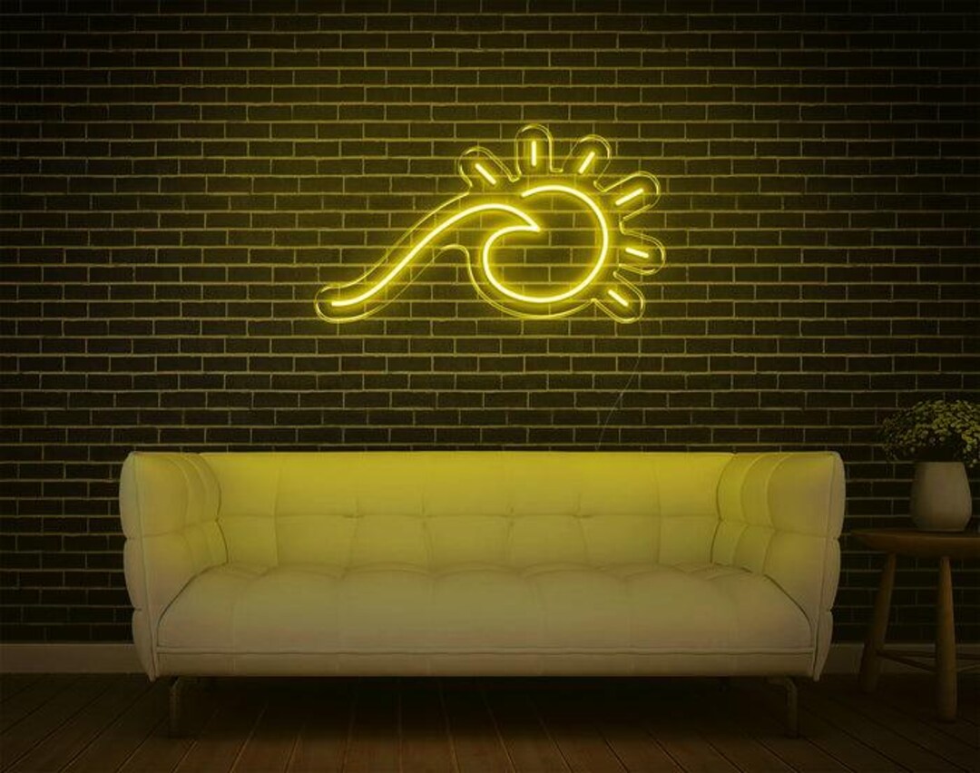 Wave Led Light Sign Wave and Sun Neon Sign, Custom LED Wall Decor, Wedding Birthday Gift - Etsy