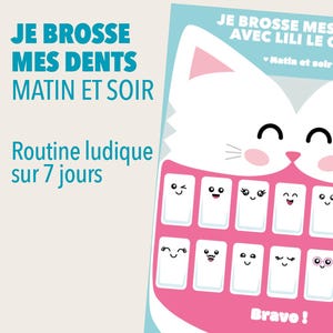 Tableau brossage dents enfant imprimable | Routine matin soir | Montessori | PDF
