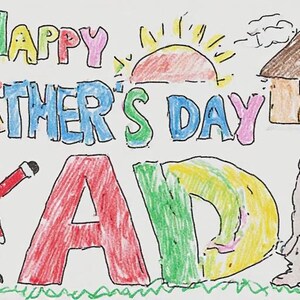 Happy Fathers Day Card Printable downloadable - 5 pages 10 pic pack