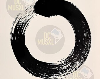 Zen Circle Wall Art Set 3 Prints 8x10 Digital Enso Japanese Meditation Decor