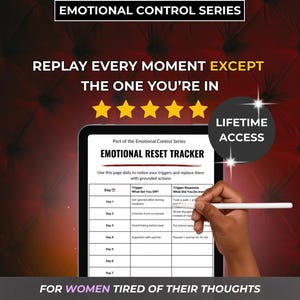 Women Tired of Overthinking Tracker - You replay every moment except the one you’re in | Fillable PDF Journal