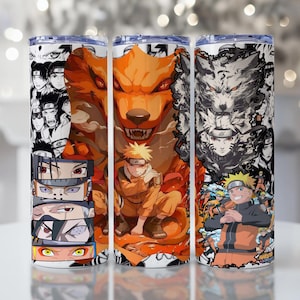 Naruto Anime Tumbler Wrap PNG: Chibi & Ninja Design (Digital Download)