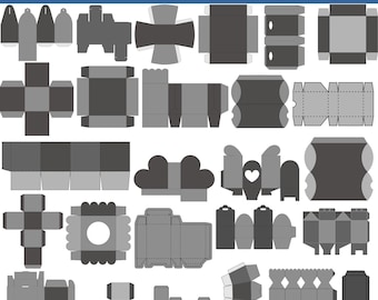 Box Template Svg Bundle | Gift Box Cut File Cricut | Party Favor Box Svg | Wedding Favor Svg | Diy Paper Box Silhouette | Candy Box Png