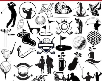 Golf SVG Clipart Bundle, Golfing Design (Instant Download)