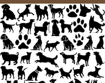 Dog Breed Silhouette SVG Bundle: Vector Clipart for Cricut (Commercial Use)