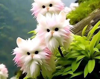 大きな花 猫の顔 キャッツアイ ダズル オーキッドフラワー 50粒 - Etsy