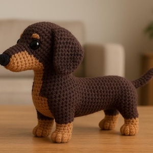 No-Sew Crochet Dachshund Puppy Pattern | Beginner-Friendly Amigurumi | Instant Download
